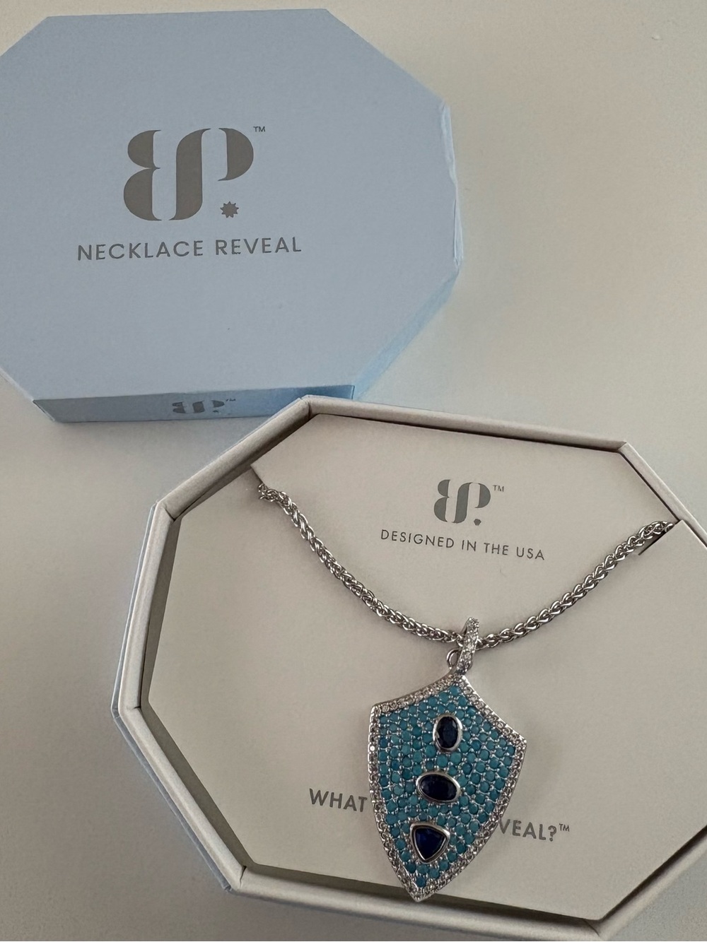 Bomb Party The Eloise Necklace NK45272 Burma Blue Spinel Rhodium Plating